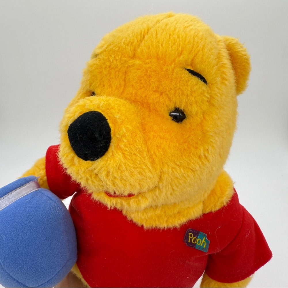 Vintage 1994 Winnie the Pooh Plush with Honey Pot Stuffed Animal Walt Disney